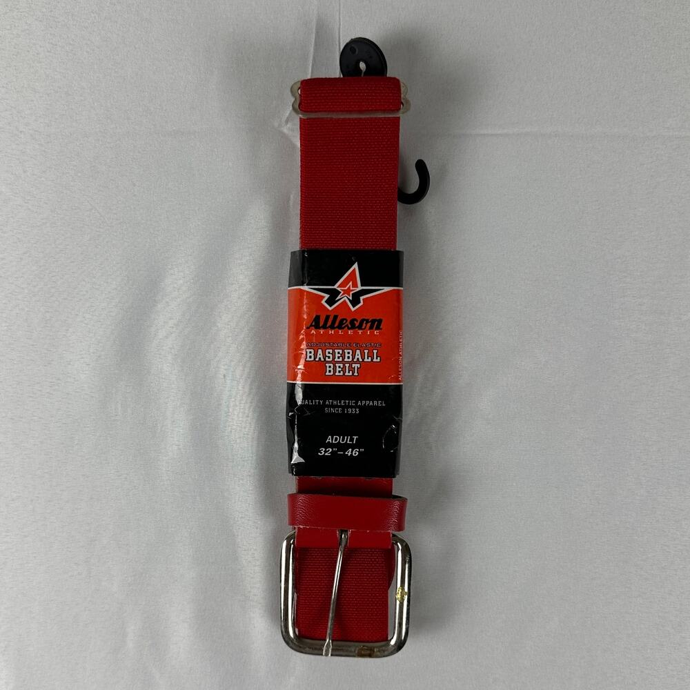 NWT Alleson Athletic Red Adjustable Baseball Belt Adult 32-46